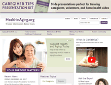 Tablet Screenshot of healthinaging.org